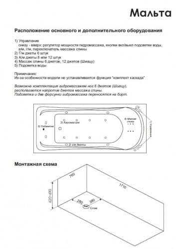 Купить Ванна BAS Мальта, акриловая, В 00023 170х75 см по низкой цене