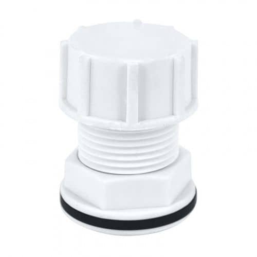 Купить Штуцер (врезка) в бак (емкость) с прокладкой 1/2", пластик по низкой цене