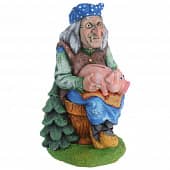 Купить Фигура садовая Баба яга с поросенком 34 см по низкой цене