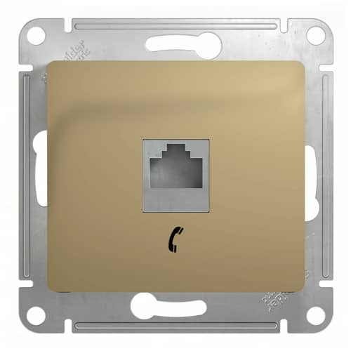 Купить Розетка Schneider Electric Глосса телефонная без рамки титан по низкой цене