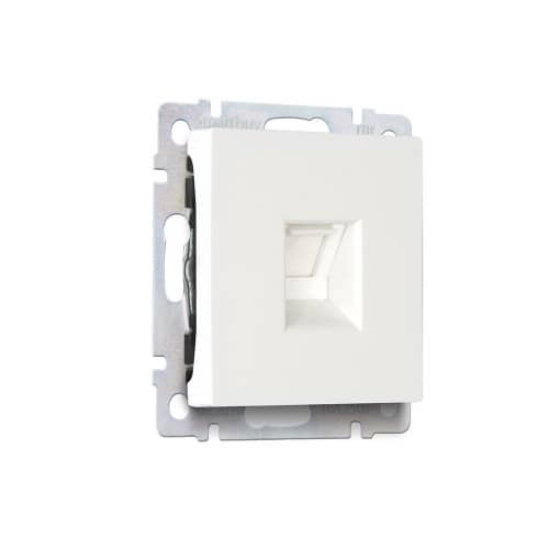 Купить Розетка компьютерная RJ45 Smartbuy Нептун без рамки белая по низкой цене