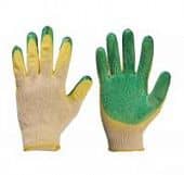 Купить Перчатки трикотажные с двойным латексным обливом, зеленый по низкой цене
