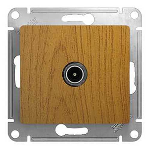 Купить ТВ-розетка Schneider Electric Глосса оконечная без рамки дуб по низкой цене