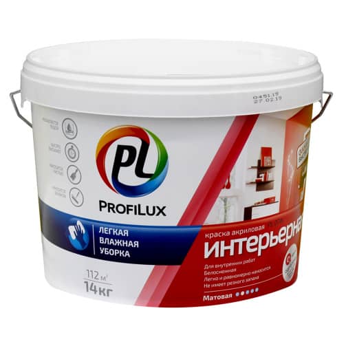 Купить Краска интерьерная акриловая Profilux PL-07А 14 кг по низкой цене