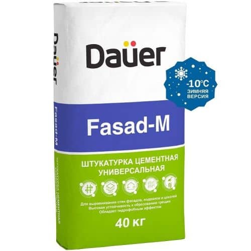 Купить Штукатурка Dauer Fasad-M Зима цементная 40 кг по низкой цене