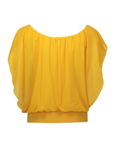 Купить Блузка Piazza Italia с кулоном на цепочке, желтая по низкой цене