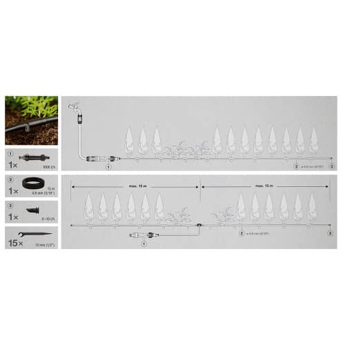 Купить Комплект для полива для живой изгороди Gardena по низкой цене