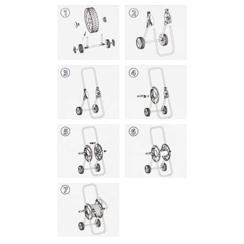 Купить Тележка для шланга AMI 1/2 45 м и 3/4 25 м по низкой цене