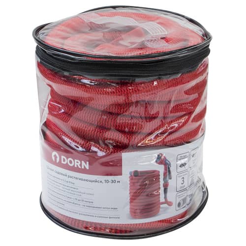 Купить Шланг садовый растягивающийся от 10 до 30 м + пистолет распылитель DORN по низкой цене