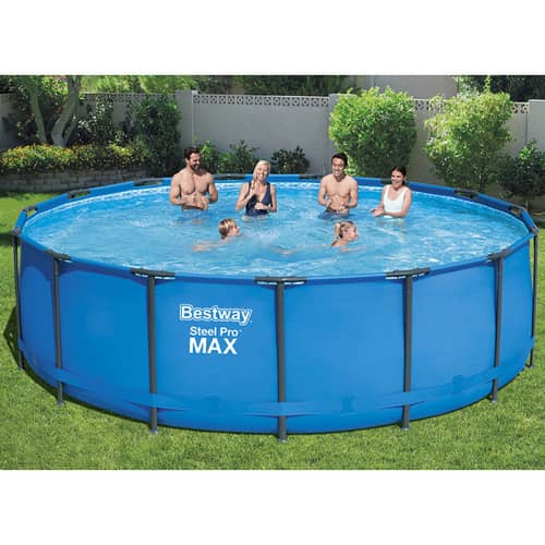 Купить Бассейн каркасный Bestway 457х122 см фильтр-насос 3028 л/ч, тент, лестница по низкой цене