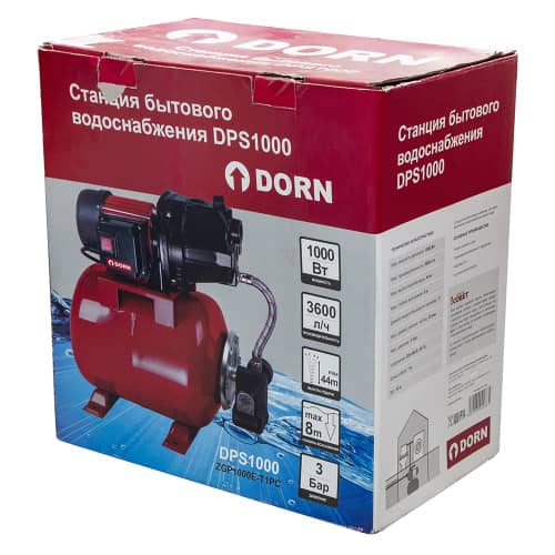 Купить Насосная станция DORN 1000 Вт, 3600 л/час, напор 44 м по низкой цене