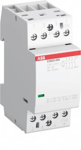 Купить Контактор ESB25-40N-01 модульный (25А АС-1 4НО) катушка 24В AC/DC ABB 1SAE231111R0140 по низкой цене