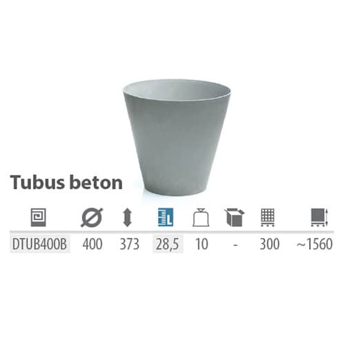 Купить Уличный горшок TUBUS BETON d40 см 28,5 литров по низкой цене
