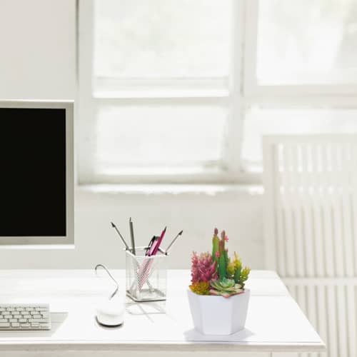 Купить Кашпо керамическое Эджес шестигранник d15 см белый по низкой цене