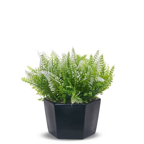 Купить Кашпо керамическое Эджес шестигранник d18 см черный по низкой цене