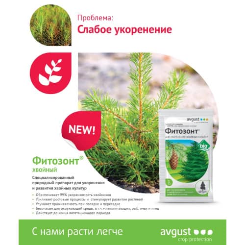 Купить Природный укоренитель хвойных культур Фитозонт Хвойный Avgust 1 мл по низкой цене
