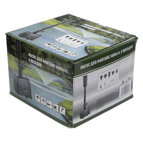 Купить Насос для фонтана 1400 л/ч 5 насадок в комплекте по низкой цене