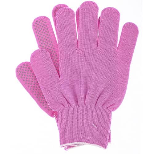 Купить Перчатки садовые с ПВХ точкой розовая фуксия размер L по низкой цене