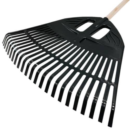 Купить Грабли веерные 23 зуба Гардения с деревянным черенком 1С по низкой цене