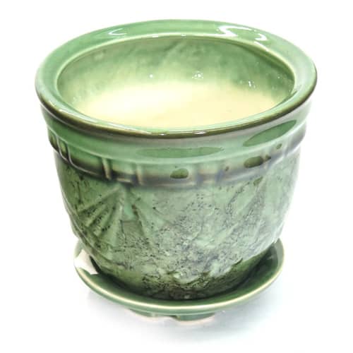 Купить Горшок для цветов с поддоном d13 см Мирида зеленый по низкой цене