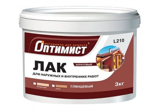 Купить Лак Оптимист L208 акриловый, бесцветный, для внутренних работ 3 кг по низкой цене