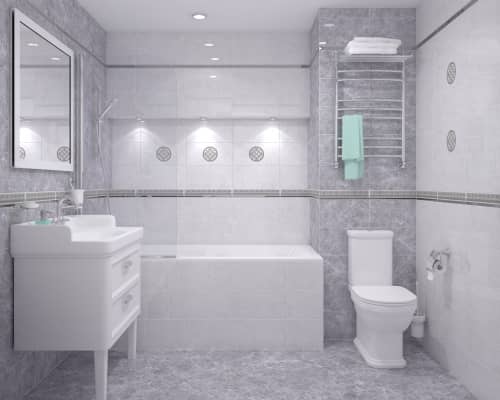 Купить Бордюр Ceramica Classic Afina Damask серый 5х40 см по низкой цене