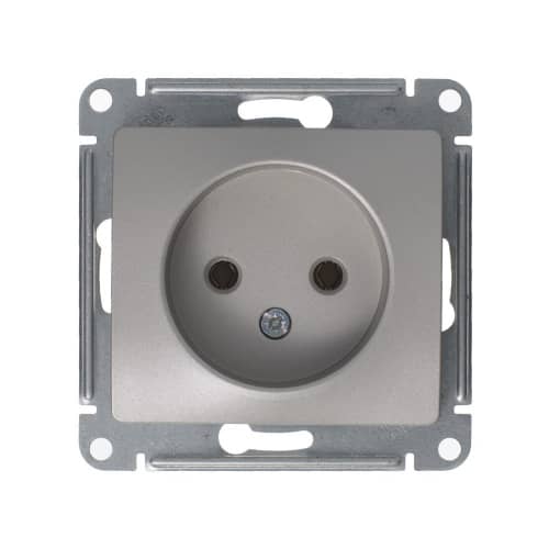 Купить Розетка Schneider Electric Глосса с заземлением без рамки платина по низкой цене
