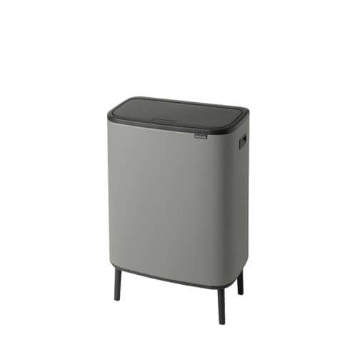 Купить Бак Brabantia Touch Bin Bo Hi мусорный, минерально-серый, 2х30 л по низкой цене