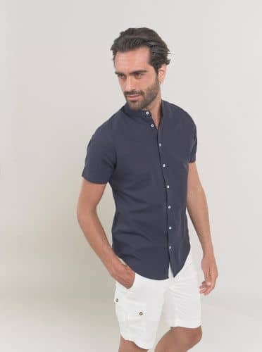 Купить Рубашка Piazza Italia modello coreano mezza manica чёрная по низкой цене