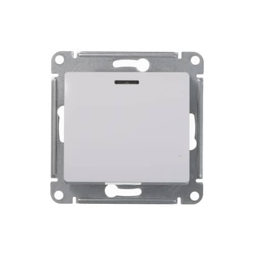 Купить Выключатель проходной Schneider Electric Глосса с подсветкой белый по низкой цене