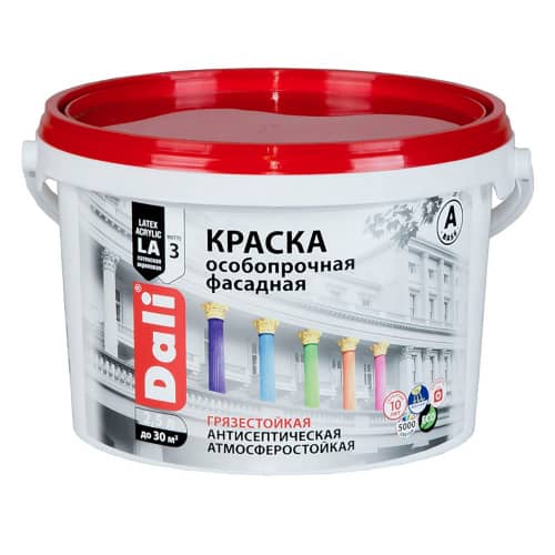 Купить Краска фасадная латексная особопрочная Dali Professional белая 2,5 л по низкой цене