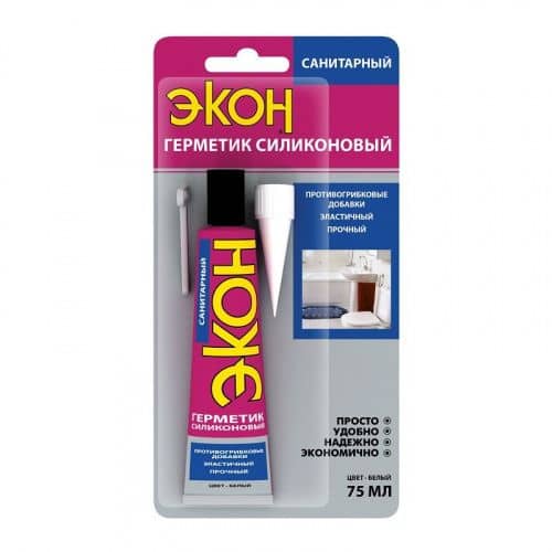 Купить Герметик Henkel ЭКОН силиконовый, санитарный, прозрачный 75 мл по низкой цене