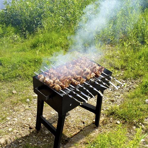 Купить Мангал стальной 3 мм 40х47х30 см со складными ножками по низкой цене