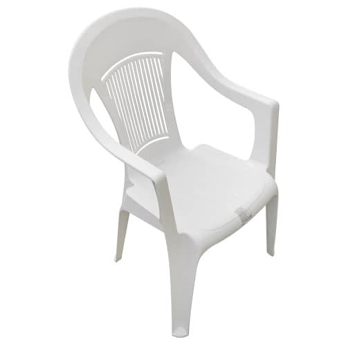 Купить Кресло пластиковое 41х55х91 см белое по низкой цене