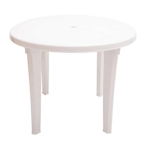 Купить Стол садовый пластиковый d90 см белый по низкой цене