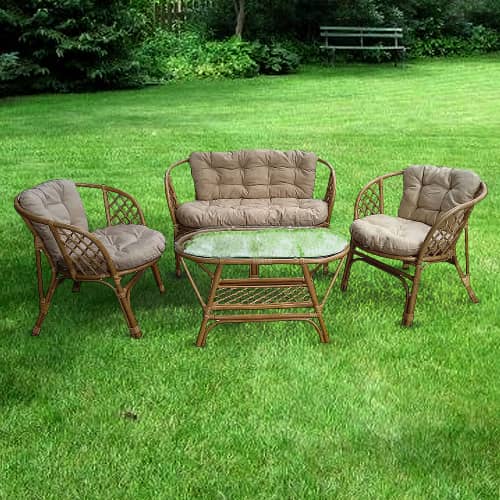 Купить Садовая мебель BAHAMA из натурального ротанга с подушками по низкой цене