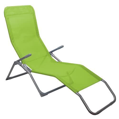 Купить Шезлонг складной 140х60х96 см с текстиленом микс по низкой цене