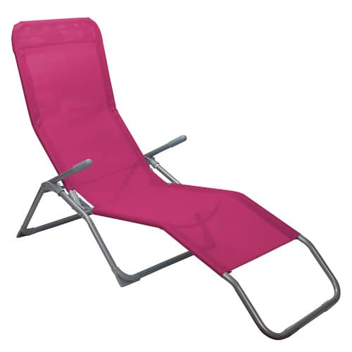 Купить Шезлонг складной 140х60х96 см с текстиленом микс по низкой цене