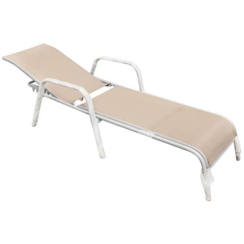 Купить Шезлонг металлический 193x66x50 см с текстиленом по низкой цене