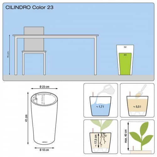 Купить Кашпо Lechuza Cilindro Color 23 см по низкой цене
