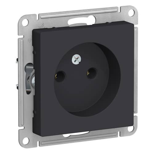 Купить Розетка Schneider Electric Атлас Дизайн без заземления без рамки карбон по низкой цене