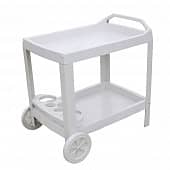 Купить Столик сервировочный пластиковый ASTRO 69x53x72 см с колесами белый по низкой цене