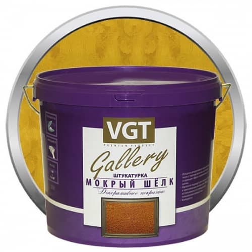 Купить Штукатурка VGT Gallery Мокрый шелк №21 декоративная база золото 1 кг по низкой цене