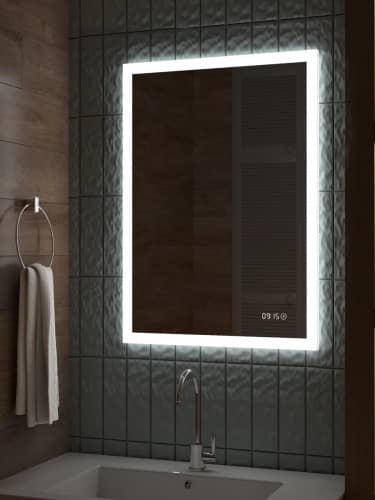 Купить Зеркало Tivoli Sevilla LED с часами 60х80 см по низкой цене