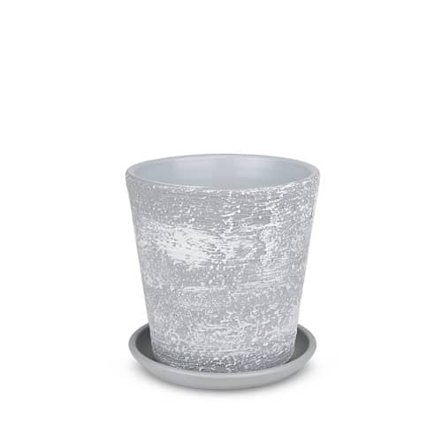 Купить Горшок керамический Лофт d18 см серо-белый по низкой цене