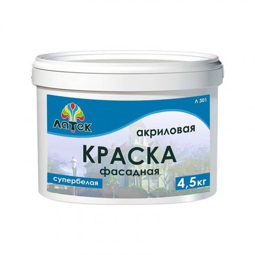 Купить Краска Оптимист Л301 в/д, фасадная, супербелая 4,5 кг по низкой цене