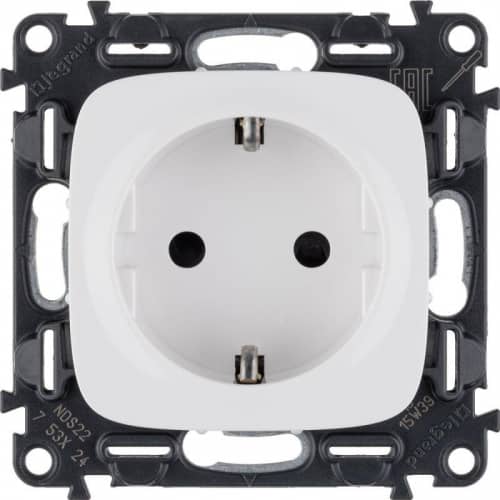 Купить Механизм розетки 1-м СП Valena Allure 16А IP20 250В 2P+E винт. клеммы с лицев. панелью бел. Leg 753724 по низкой цене