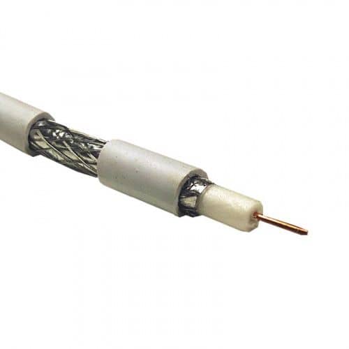Купить Кабель TV RG-6, коаксиальный, 75 Ом, омедненный, белый (бухта - 100 п.м.) по низкой цене