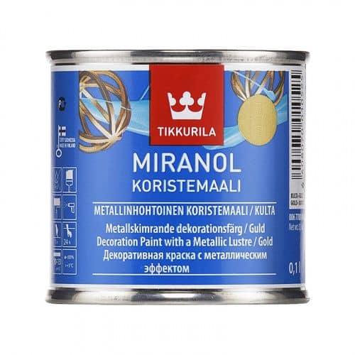 Купить Краска Tikkurila Miranol алкидная, декоративная, серебро 1 л по низкой цене