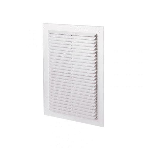Купить Решетка VENTS МВ125-1с, с сеткой, пластик, белая, 238x170 мм по низкой цене
